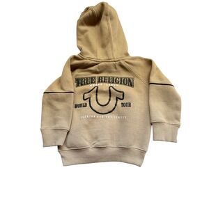 True Religion Baby Boys Tan Ombre World Tour Logo Pullover Hoodie Size 12M‎